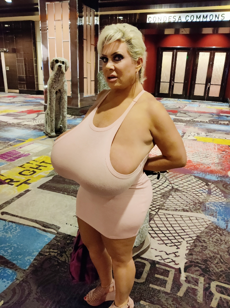 giant fake tittys round cellulite ass