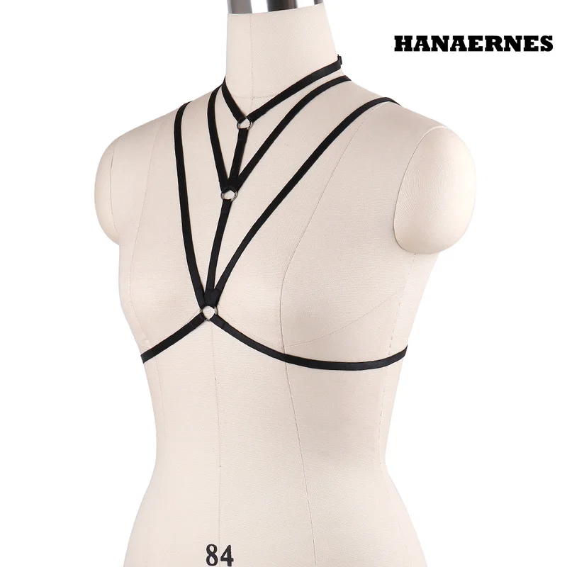 hanaernes black suspenders lingerie femme sexy