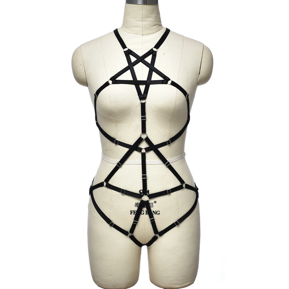 pentagram body harness cage gothic sexy