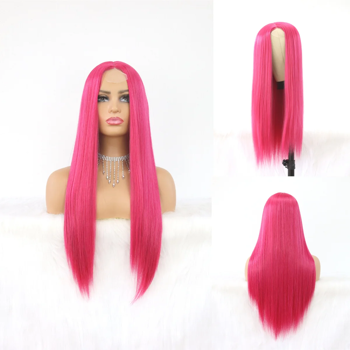 sallywell long straight hair raspberry pink