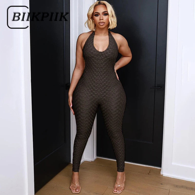 biikpiik backless stacked bodycon jumpsuit for