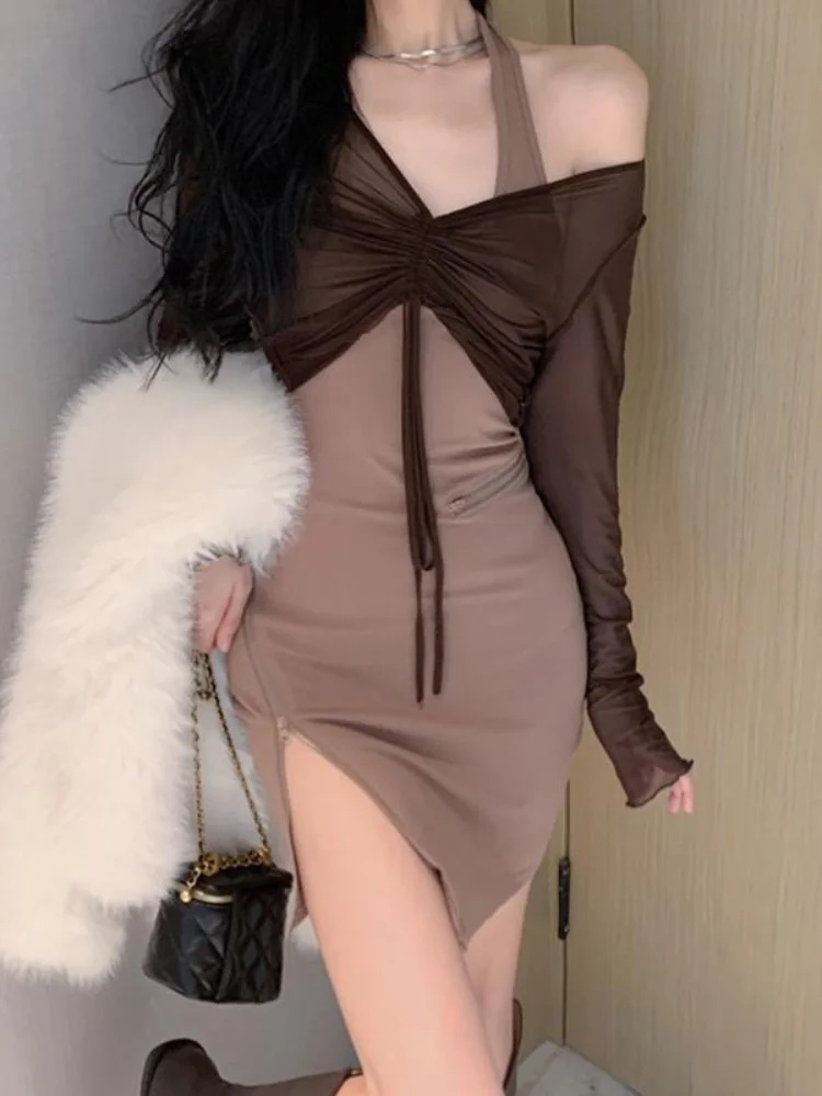 houzhou sexy bodycon wrap slim dress