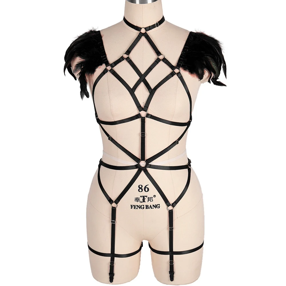 feather harness full body for women
