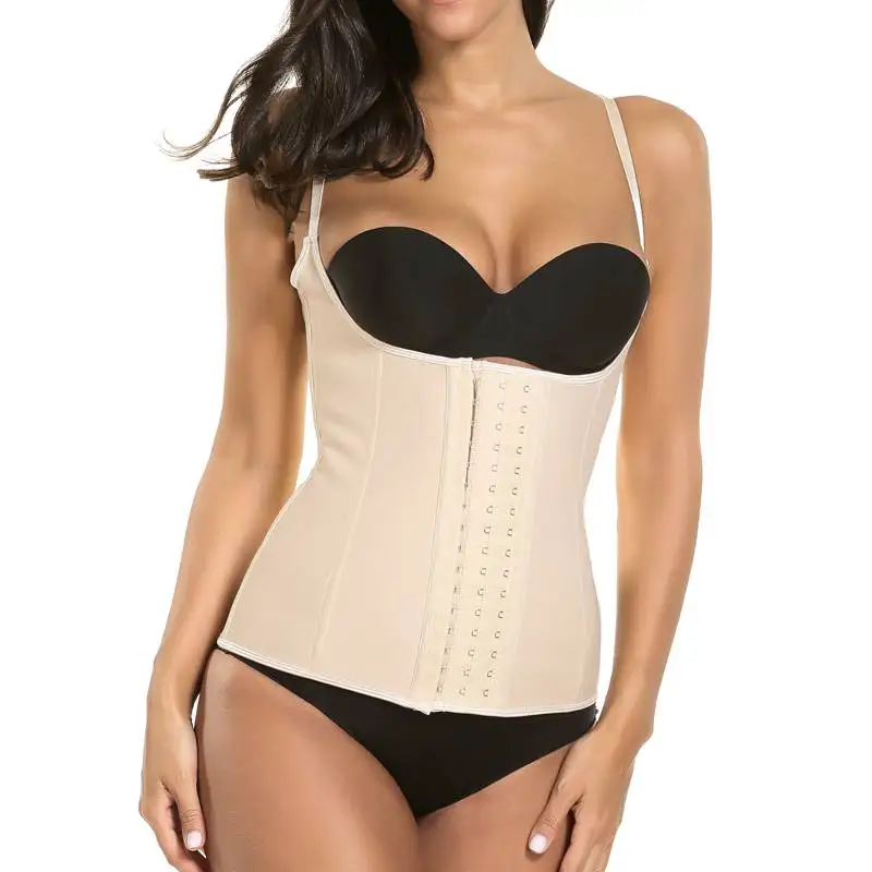 beige color latex waist trainer body
