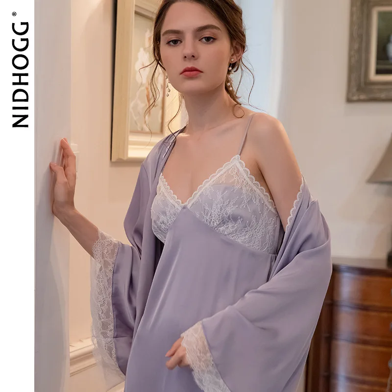autumn sexy sling skirt lace robe