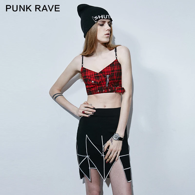 punk rave top punk elastic pu