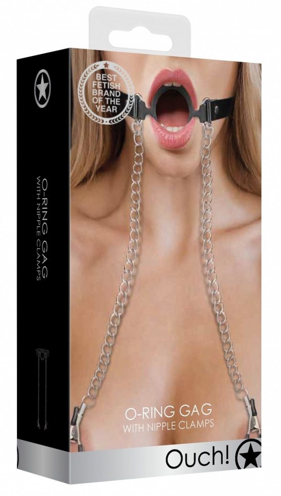 gag with nipple clamps at the