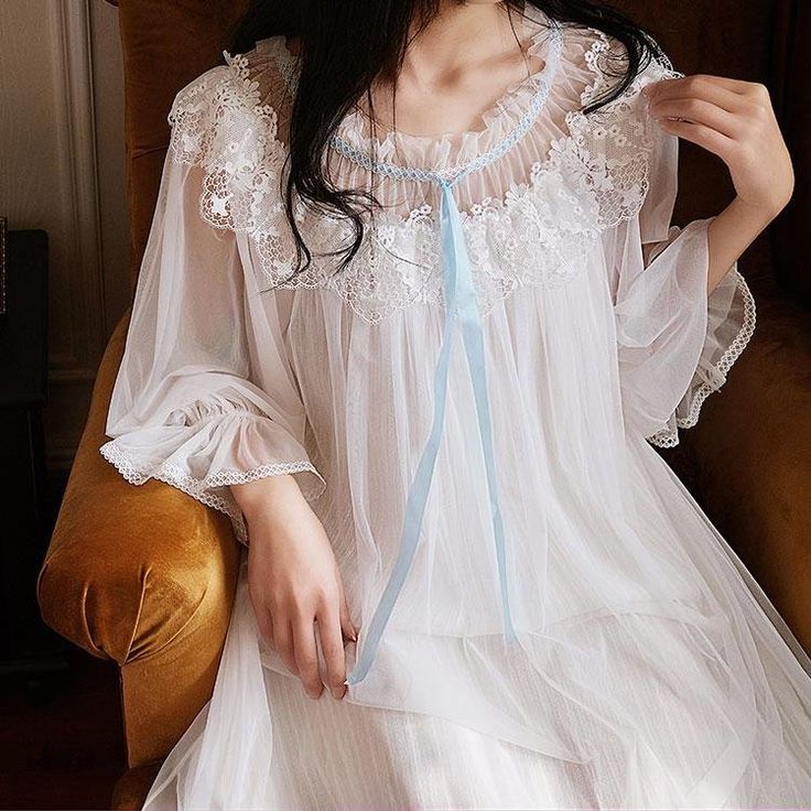romantic retro lace sleep gown night