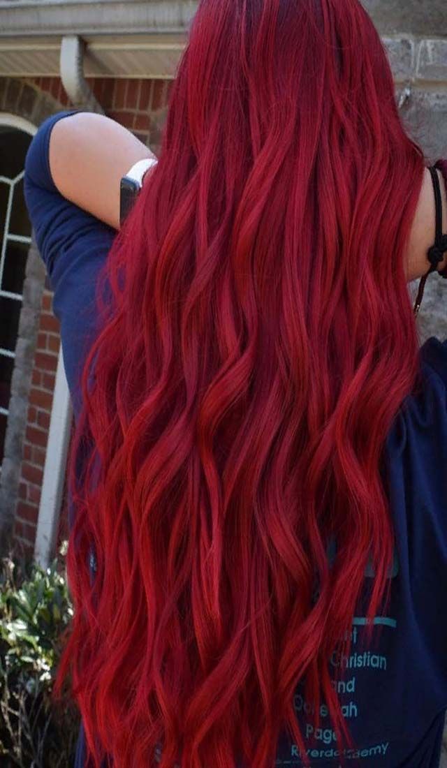 bright red hair crimson colors