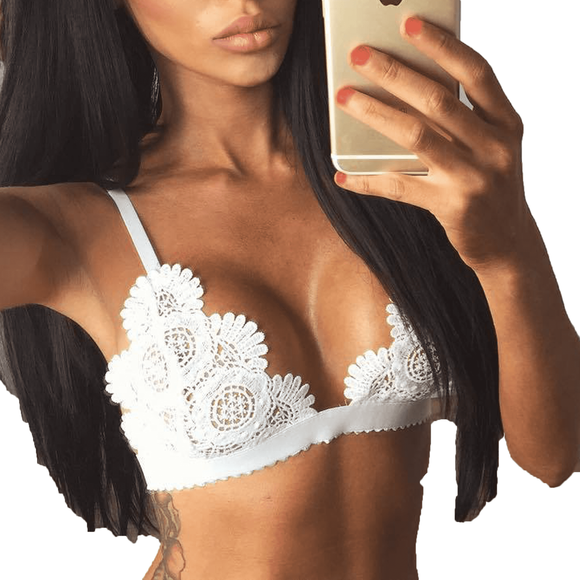 merqwadd women floral sheer lace triangle